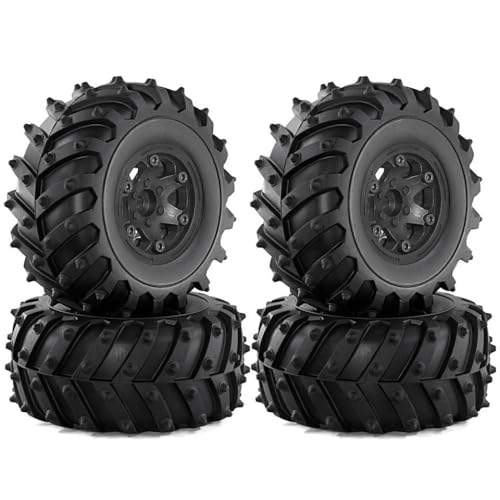 BritBolt 4pcs 12mm Hex 1 10 Scale 128mm Buggy -Reifen kompatibel mit 1 10 RC -Autos Teile für das Himoto I -Modell aufbauen(Black) von BritBolt