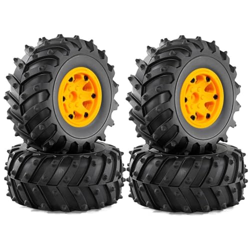 BritBolt 4pcs 12mm Hex 1 10 Scale 128mm Buggy -Reifen kompatibel mit 1 10 RC -Autos Teile für das Himoto I -Modell aufbauen(Orange) von BritBolt