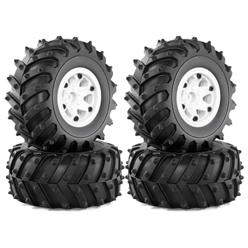 BritBolt 4pcs 12mm Hex 1 10 Scale 128mm Buggy -Reifen kompatibel mit 1 10 RC -Autos Teile für das Himoto I -Modell aufbauen(White) von BritBolt