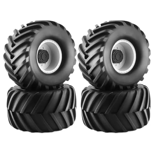 BritBolt 4pcs 133mm 1/10 Buggy -Reifen mit 12 -mm -Sechskanträdern, die mit 1/10 RC -Buggy -Upgrade -Teilen kompatibel sind(White B) von BritBolt