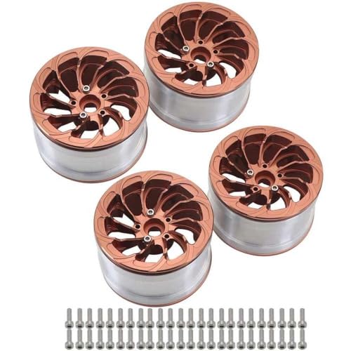 BritBolt 4pcs 2,2 -Zoll -Metallrad -Hub -Hub -Reifen mit 1/8 1/10 Skala Traktion YK4082 Crawler RC Car Upgrade -Teile(Coffee 4pcs) von BritBolt