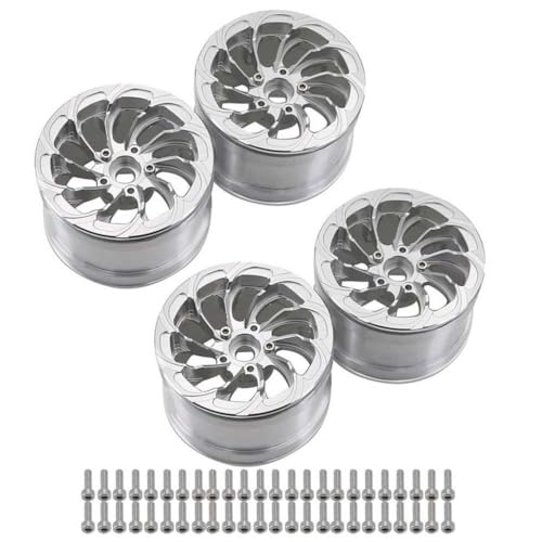 BritBolt 4pcs 2,2 -Zoll -Metallrad -Hub -Hub -Reifen mit 1/8 1/10 Skala Traktion YK4082 Crawler RC Car Upgrade -Teile(Silver 4pcs) von BritBolt