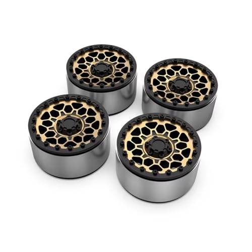 BritBolt 4pcs 2,6 Zoll 17mm Aluminiumrad -Radnaben -Reifenadapter -Adapter kompatibel mit 1/7 -RC -Modell Rock Crawler -Upgrade -Teilen für MK07(Gold) von BritBolt