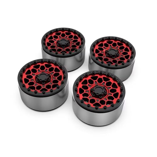 BritBolt 4pcs 2,6 Zoll 17mm Aluminiumrad -Radnaben -Reifenadapter -Adapter kompatibel mit 1/7 -RC -Modell Rock Crawler -Upgrade -Teilen für MK07(Red) von BritBolt