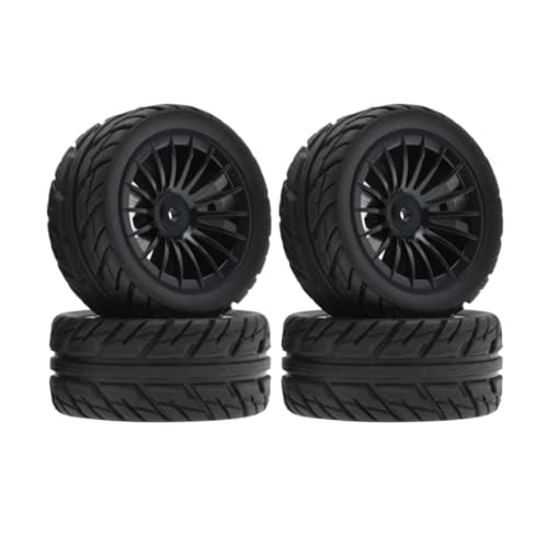 BritBolt 4pcs 50mm Gummi -Reifenrad -Set kompatibel mit 1 16 -Skala -RC -Cars wie SG1603 SG1604 SG1605 UDIRC UD1601 UD1602 UD1603 UD1604 Ersatzteile für Upgrade -Teile(Black) von BritBolt