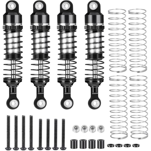 BritBolt 4pcs 53/62mm Aluminium -Stoßdämpferöldämpfer kompatibel mit 1 18 -Skala -RC -Crawler -Autos für Aufstieg18 Verbesserte Ersatzteile(53MM-Black B) von BritBolt