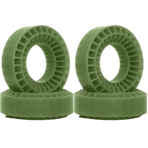 BritBolt 4pcs 55 mm 1,0 Zoll Gummi -Radreifen mit Einsatzschaum kompatibel mit 1/18 1/24 RC -Crawler -Autos und Modelle wie SCX24 AX24 FCX24M für Upgrade -Teile(Green) von BritBolt