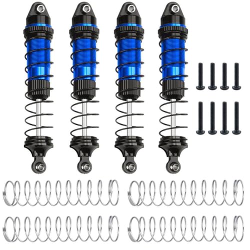 BritBolt 4pcs Aluminium -Stoßdämpfer Einstellbarer Öldämpfer kompatibel mit 1 18 -Skala LMT Style RC Crawler Car Upgrade -Teile(Blue) von BritBolt