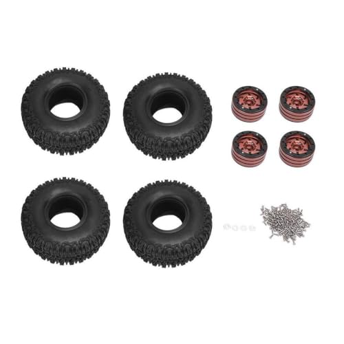 BritBolt 4pcs RC -Track -Rad -Reifen -Set 120 x 46 mm Plastik -Hub -Radkit mit Aluminium, die mit RC -Autos kompatibel sind(Bronze) von BritBolt