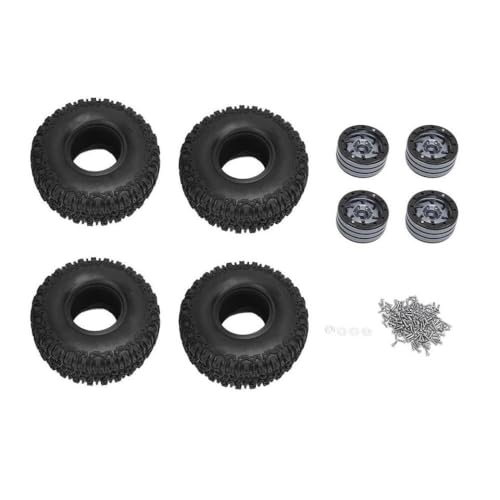BritBolt 4pcs RC -Track -Rad -Reifen -Set 120 x 46 mm Plastik -Hub -Radkit mit Aluminium, die mit RC -Autos kompatibel sind(Ti) von BritBolt