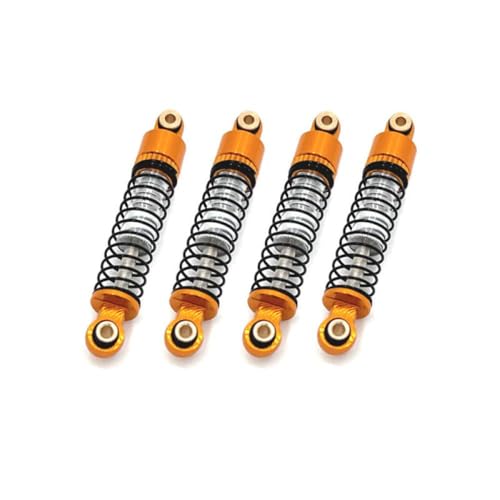 BritBolt 4pcs einstellbare weiche hardhydraulische Stoßdämpfer für 1 24 -Skala -RC -Cars kompatibel mit FMS XQ -Modellen Fernbedienungsfahrzeug -Upgrade Teile Metallaufhängung(Yellow) von BritBolt