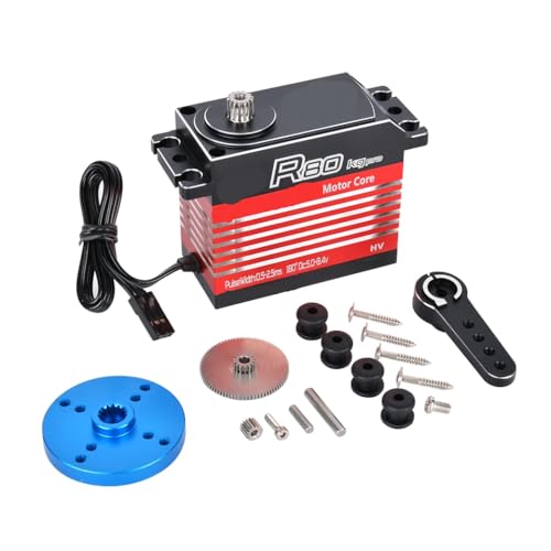 BritBolt 80 kg 15T Metall HV Drehmoment bürstete wasserdichte Kernmotorservos kompatibel mit 1 5 1 6 Skala RC Modell Cars Scx6 GX Yipin Zubehör(Red) von BritBolt