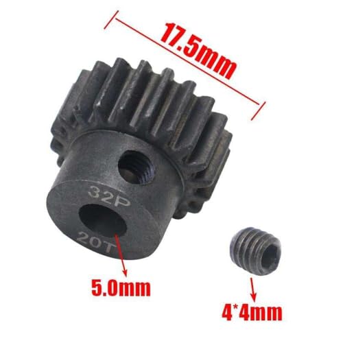 BritBolt AJRC 32p M0.8 5mm 13T 14T 15T 16T 17T 18T 19T 20T 21T Black Stahl Metallritzel Set kompatibel mit 1 10 -Skala -RC -Autotoren(32P 20T) von BritBolt