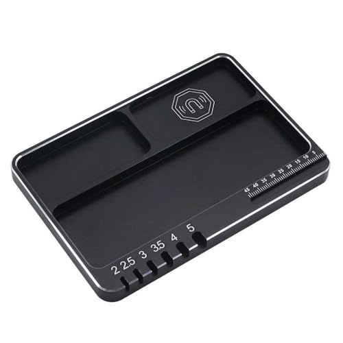 BritBolt AJRC -kompatible magnetische 3 -Gitter -Teile -Speicher -Tablett 130x90x10 mm Aluminium Spiralwartungswerkzeug Tablett für RC -Auto- und Drohnenmodelle von BritBolt