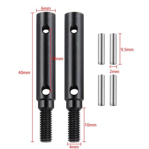 BritBolt Erweiterte 40 mm 48 mm Metall Portal Stubachse Antriebswelle Upgrade Teil kompatibel mit 1 10 -Skala -RC -Crawler -Autos(40mm) von BritBolt