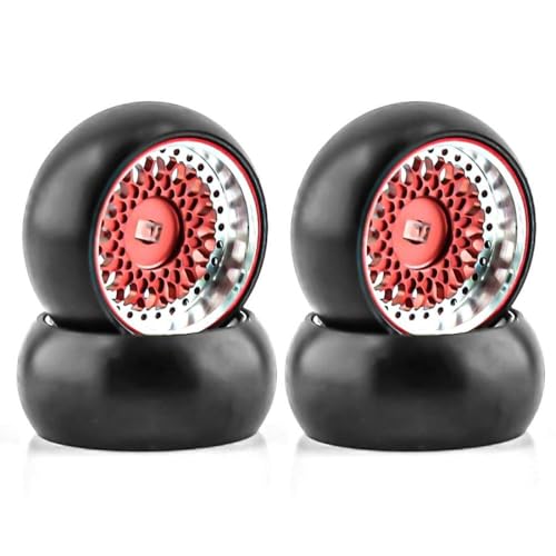 BritBolt Hartplastische Driftreifen Metallrad Rand kompatibel mit 284131 K969 K989 Z 1 28 RC -Upgrade -Teile(Red) von BritBolt