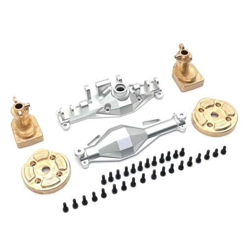 BritBolt Hyper GO H12Y H12Y+ 1/12 RC Crawler Car Upgrade Teile Metall vor Vordere Gehäuse Messing Gewicht Zubehör kompatibel mit 1/12 Skala RC -Crawler(Rear Silver) von BritBolt