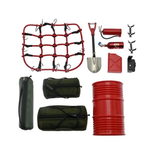 BritBolt Kompatible Aufbewahrungsbeutel löscher Schaufel Schaufel Kraftstoffpäckpäck Net für 1/8 1/10 Skala RC Crawler Off Straßenfahrzeug -Teilezubehör(Green) von BritBolt