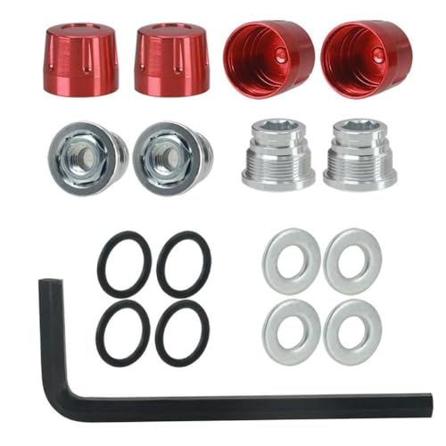 BritBolt M4 Nussrad Rim Center Cap Austauschungsteil kompatibel mit 1 10 -Skala -RC -Crawler -Autos wie TRX6 und 90046 Modelle Yikong(Red) von BritBolt
