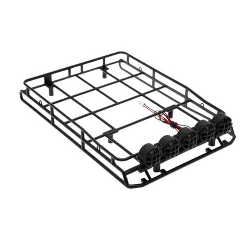 BritBolt MN MN98 MN99S Camel Cup 1/12 Scale RC CAR DAIL DAHR RARK Gepäckträger mit -Licht kompatibel mit RC Crawler Accessoires Upgrade -Teile(Roof Rack with Light) von BritBolt