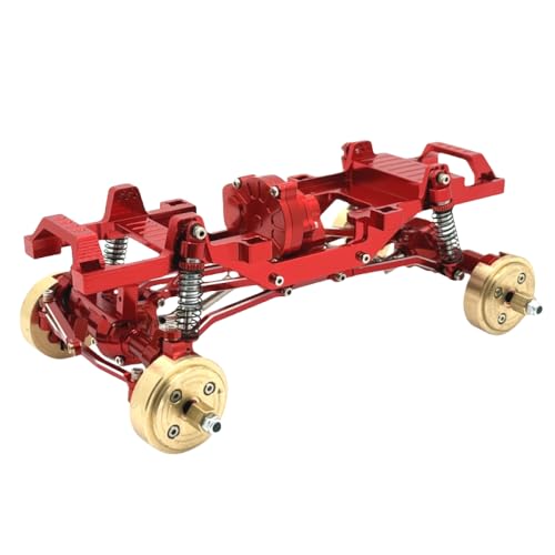 BritBolt Metal -Getriebe -Upgrade -Kit Dual Speed -Getriebe mit Vollmetall -Chassis kompatibel mit 1/24 skalierenden RC -Autos wie FMS XQ -Serien Fernbedienung Fahrzeugteile(Red) von BritBolt