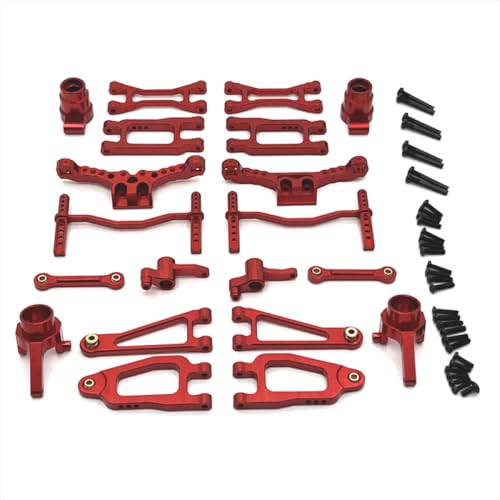 BritBolt Metal Swing Arm Lenkung Cup Set für 1/18 Skala Fernbedienungssteuerautos kompatibel mit 18101 18102 Modelle RC -Auto -Upgrade -Teile(Red) von BritBolt