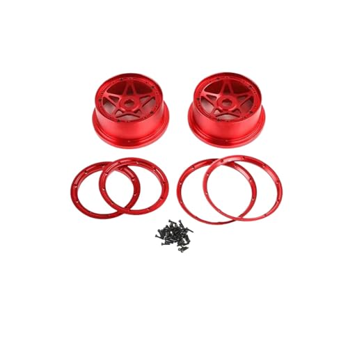 BritBolt Metal Wheel Wheel Hub vorne oder hinterher kompatibel mit 1/5 -Skalierungsmodellen für 170x60 und 170 x 80 Reifen Arbeiten mit Rovan Rofun Kingmotor 5B SS(Front red 2pc) von BritBolt