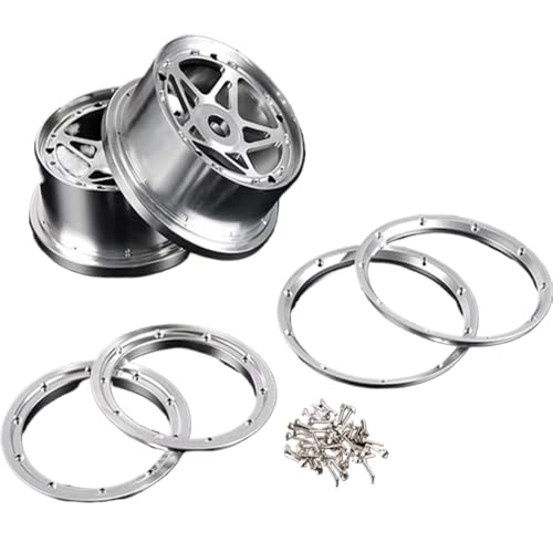 BritBolt Metal Wheel Wheel Hub vorne oder hinterher kompatibel mit 1/5 -Skalierungsmodellen für 170x60 und 170 x 80 Reifen Arbeiten mit Rovan Rofun Kingmotor 5B SS(Front silver2pc) von BritBolt