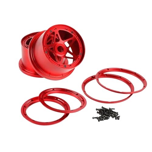 BritBolt Metal Wheel Wheel Hub vorne oder hinterher kompatibel mit 1/5 -Skalierungsmodellen für 170x60 und 170 x 80 Reifen Arbeiten mit Rovan Rofun Kingmotor 5B SS(Rear red 2pc) von BritBolt
