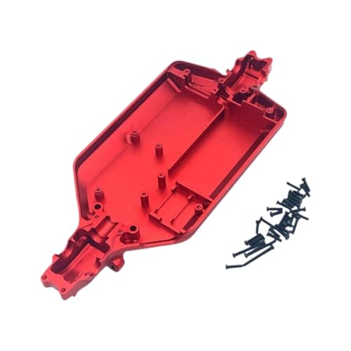 BritBolt Metall -Upgrade -Chassis mit Schrauben, die für 1/16 Skala -RC -Autos kompatibel sind(Red) von BritBolt