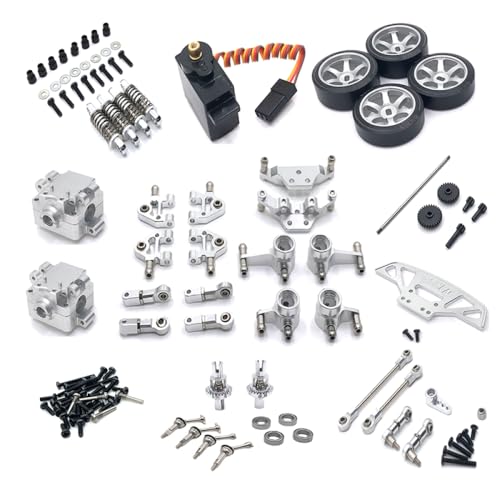BritBolt Metall -Upgrade -Getriebe -Servo -Link -Kit -Kit kompatibel mit 1/28 Skala 284131 K969 K979 K989 K999 P929 P939 RC -Automodelle Ersatzteile Teile(Silver) von BritBolt