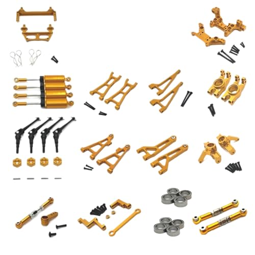 BritBolt Metall -Upgrade -Kit für 1/16 Skala -RC -Cars kompatibel mit Modellen 16208 16209 16210 H6v3 M163 Fernbedienungsteile(Yellow) von BritBolt