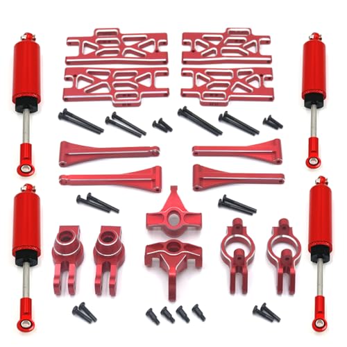 BritBolt Metall -Upgrade -Teile für RC -Automodelle 104016 104018 104009 12402 12409 Ersatzzubehör kompatibel mit Fernbedienungsfahrzeugen(Red) von BritBolt