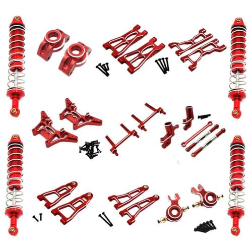 BritBolt Metall-Upgrade- und Modifikationsteile für 1/12 Skala-Fernbedienungsauto mit UD1201 UD1202 UD-12PRO RC-Automodellen kompatibel(Red) von BritBolt