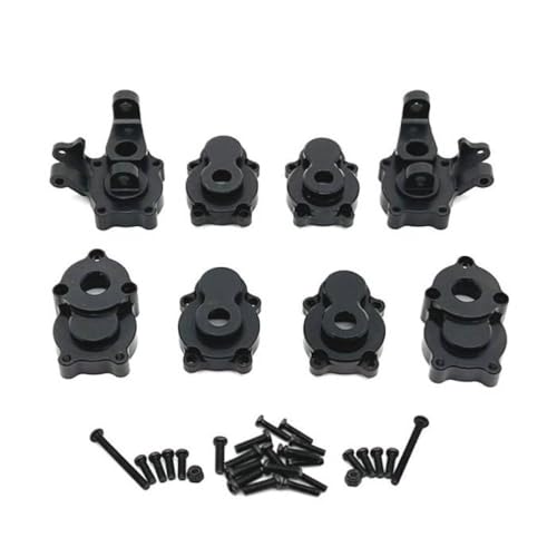 BritBolt Metall -Vorder- und Hinter -Portalachse -Zahnradgehäuse mit 1/8 1/10 Skala RC -Autos Absima CR1 8 Yucatan CR3 4 Sherpa -Modelle einschließlich YK4082 YK4102 Upgrade -Teile(Black) von BritBolt
