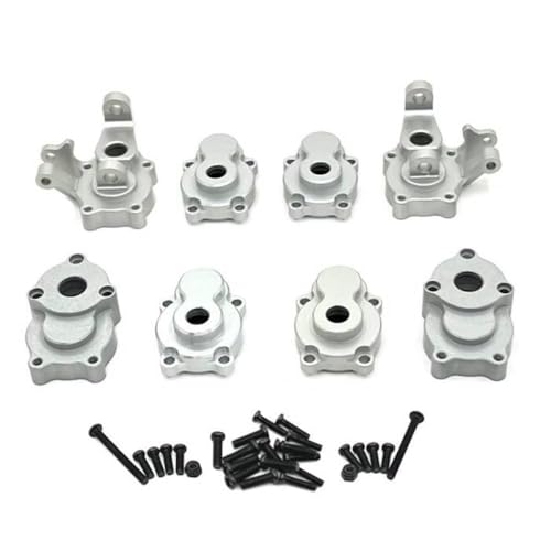 BritBolt Metall -Vorder- und Hinter -Portalachse -Zahnradgehäuse mit 1/8 1/10 Skala RC -Autos Absima CR1 8 Yucatan CR3 4 Sherpa -Modelle einschließlich YK4082 YK4102 Upgrade -Teile(Silver) von BritBolt