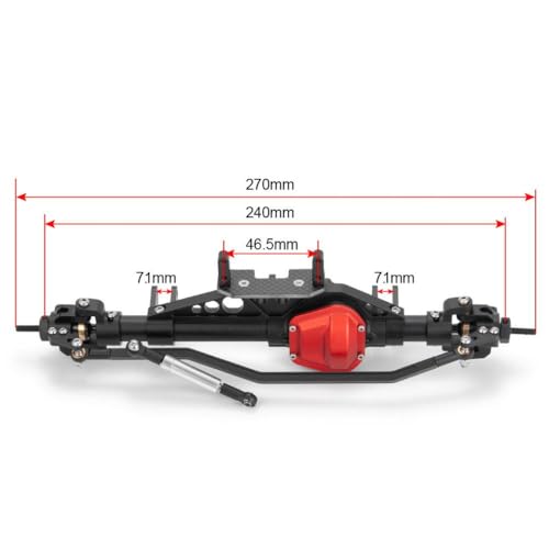 BritBolt Metallachse vordere Mittel hinterher mit Zahnradantriebsantriebsbaugruppe Teile kompatibel, die mit 1 10 -Skala -Wraith -Modellen 90018 90053 90048 RR10 kompatibel sind(Front Axle) von BritBolt