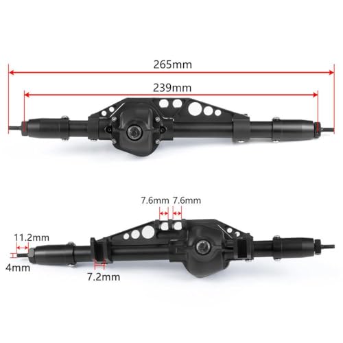 BritBolt Metallachse vordere Mittel hinterher mit Zahnradantriebsantriebsbaugruppe Teile kompatibel, die mit 1 10 -Skala -Wraith -Modellen 90018 90053 90048 RR10 kompatibel sind(Middle Axle) von BritBolt