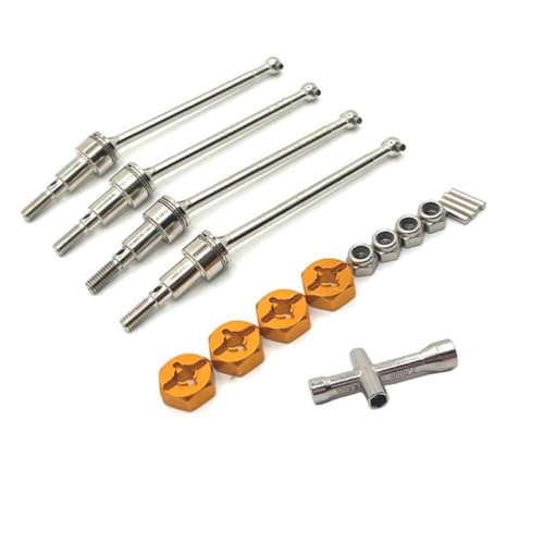 BritBolt Metallantriebswelle Upgrade gebürstete Version für 1/16 Skala RC -Cars kompatibel mit Q117 W130 W141 Models Fernbedienungspfus -Zubehör -Zubehör(Yellow) von BritBolt