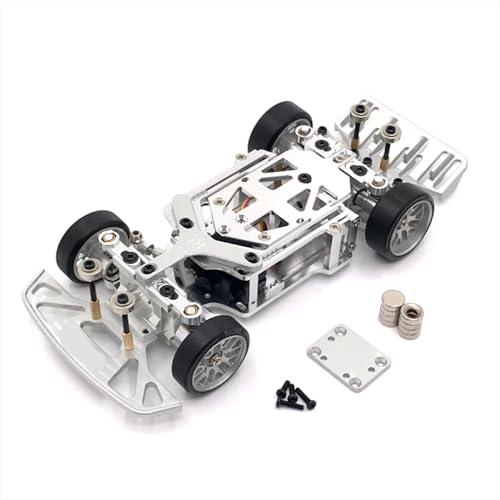 BritBolt Metalldrift RC02 Chassis Upgrade -Teile kompatibel mit 1 28 -Skala -RC -Autos Universal Car Accessoires(Argent) von BritBolt