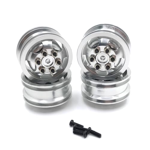 BritBolt Metallrad -Hub -Upgrade für 1 16 RC -Autoteile Vierradantrieb kompatibel mit C14 C24 B14 B24 Fy Fernbedienungsfahrzeugzubehör(Silver) von BritBolt
