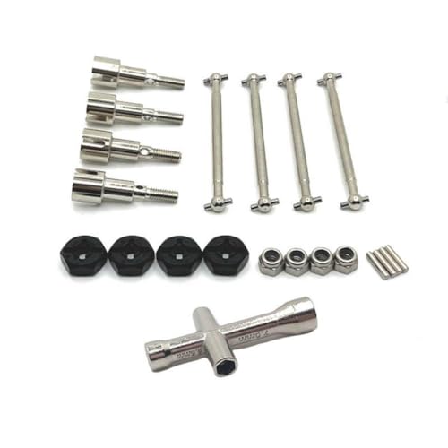 BritBolt Metallradachse -Becher -Hunde -Knochen -Upgrade für 1/16 Skala RC -Autos kompatibel mit Q117 W130 W141 Modelle gebürstete Version Ersatzteile(Black) von BritBolt