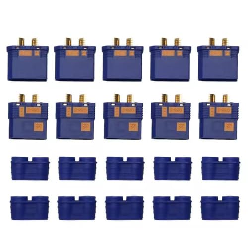 BritBolt QS8-S 110A 5pair Männlich Frauen 2p Plug Connector Anti-Spark mit plattierten Messinganschlüssen für RC-Modelle, die mit Flugzeugdrohne und Auto kompatibel sind(5pairs Blue) von BritBolt