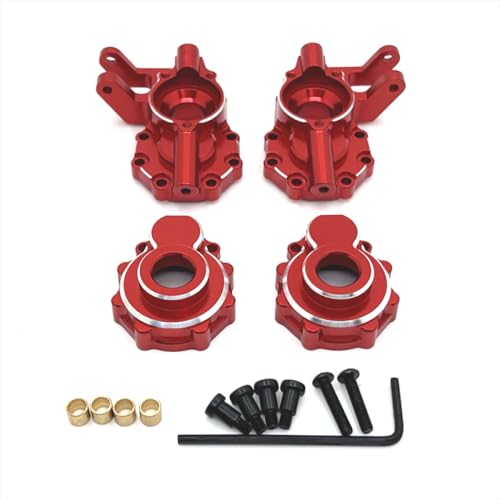 BritBolt RC -Auto -Metall -Upgrade -Teile Vorderachse Lenkscheibe kompatibel mit 104006 104010 104020 104026 Fernbedienungsfahrzeugzubehör(Rouge) von BritBolt