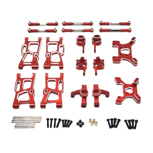 BritBolt RC -Auto -Metall -Upgrade -Teile eingestellt mit 124008 124016 124017 124018 124019 144001 144002 144010 Ersatzzubehör für Riaario RC -Automodelle(Red) von BritBolt