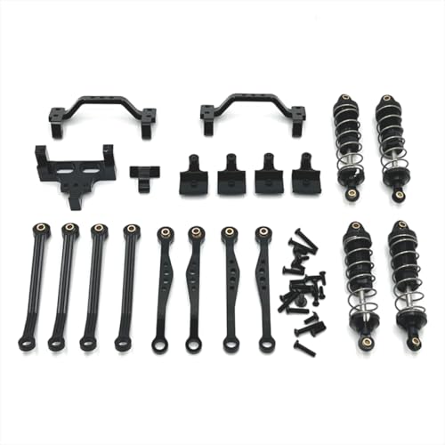 BritBolt RC-Auto-Suspensionsteile eingestellt, einschließlich Stabhängelrahmen-Servo-Stabsitz und Stoßdämpfer-Kit, kompatibel mit C64 C74-1 JA11-Modellen(Black) von BritBolt