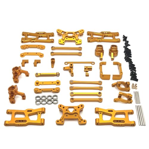BritBolt RC -Autoteile Lenkbecher -Set mit Spurstange und verbesserter Metallaufhängelarm, kompatibel mit 144016 144018 Fernbedienungsfahrzeugzubehör(Yellow) von BritBolt