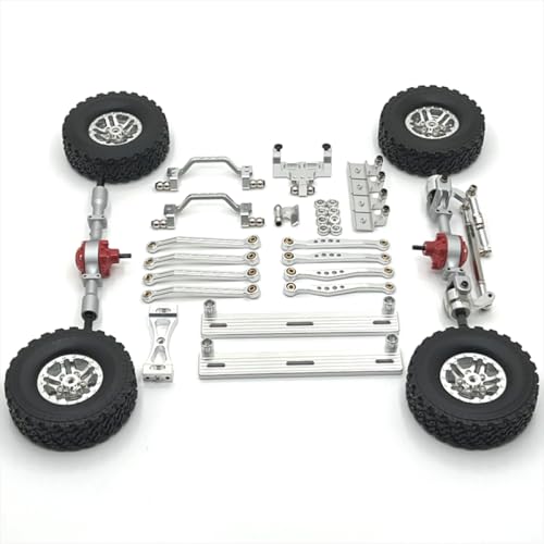BritBolt RC -Autoteile Pedalrad -Hub -Ziehenstab -Stoßdämpfer -Ruderbasis -Kit kompatibel mit 1 16 Skala C64 Fernbedienungsauto Ersatzzubehör(Silver) von BritBolt
