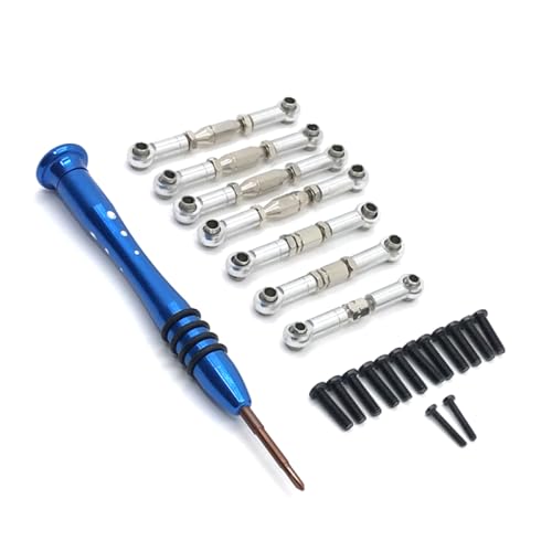BritBolt RC Car Metall Pull Stab Upgrade -Teile kompatibel mit 144010 01 02 124016 124017 124018 124019 Fernbedienungsfahrzeugzubehör(Silver) von BritBolt