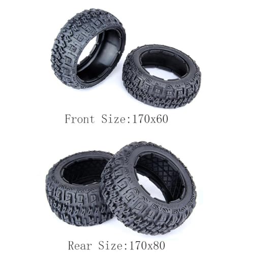 BritBolt Verbessertes 5B Knobby -Reifenhaut -Set vorder oder hinten für 1 5 -Skala -RC -Auto kompatibel mit i 5B SS Rovan King Motor(Front and Rear) von BritBolt